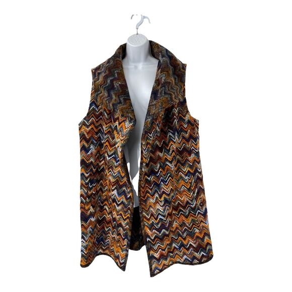 UbU Art To Wear Colorful Woven Sleeveless Cardigan Vest Plus 1X Pockets NWT - Picture 1 of 15